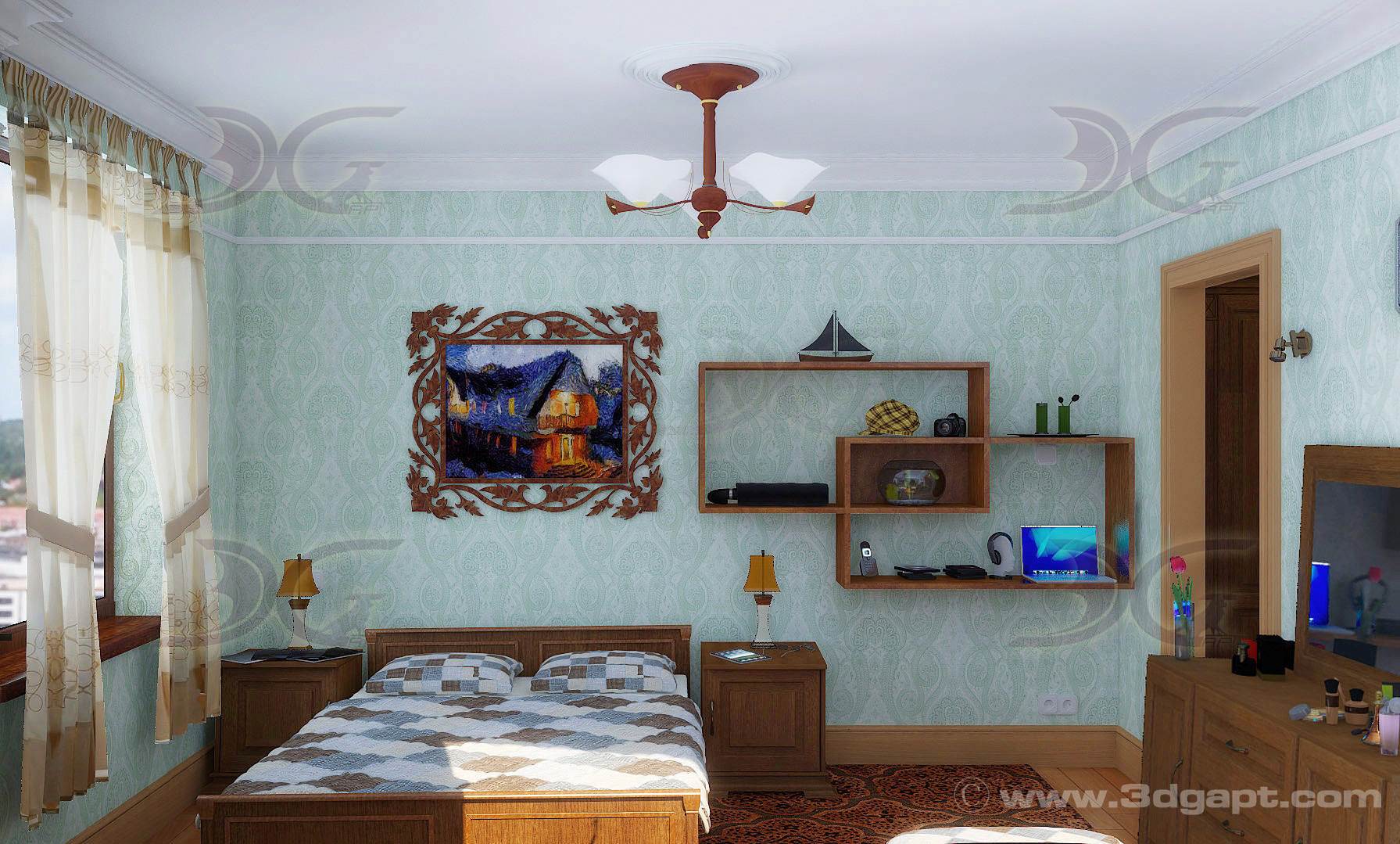 Bedroom in 2 flat room