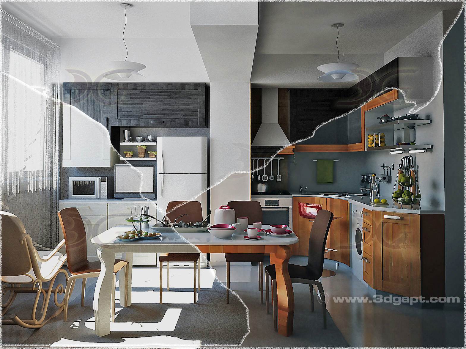 Three versions of kitchen